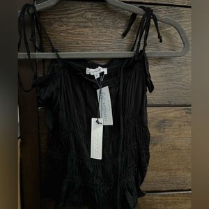 Black silky tank top